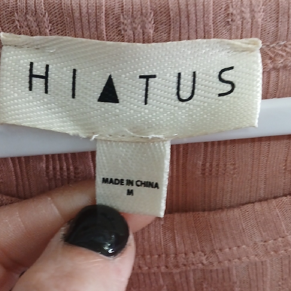 Hiatus Blush Pink Ribbed Short Sleeve Top - Picture 3 of 5
